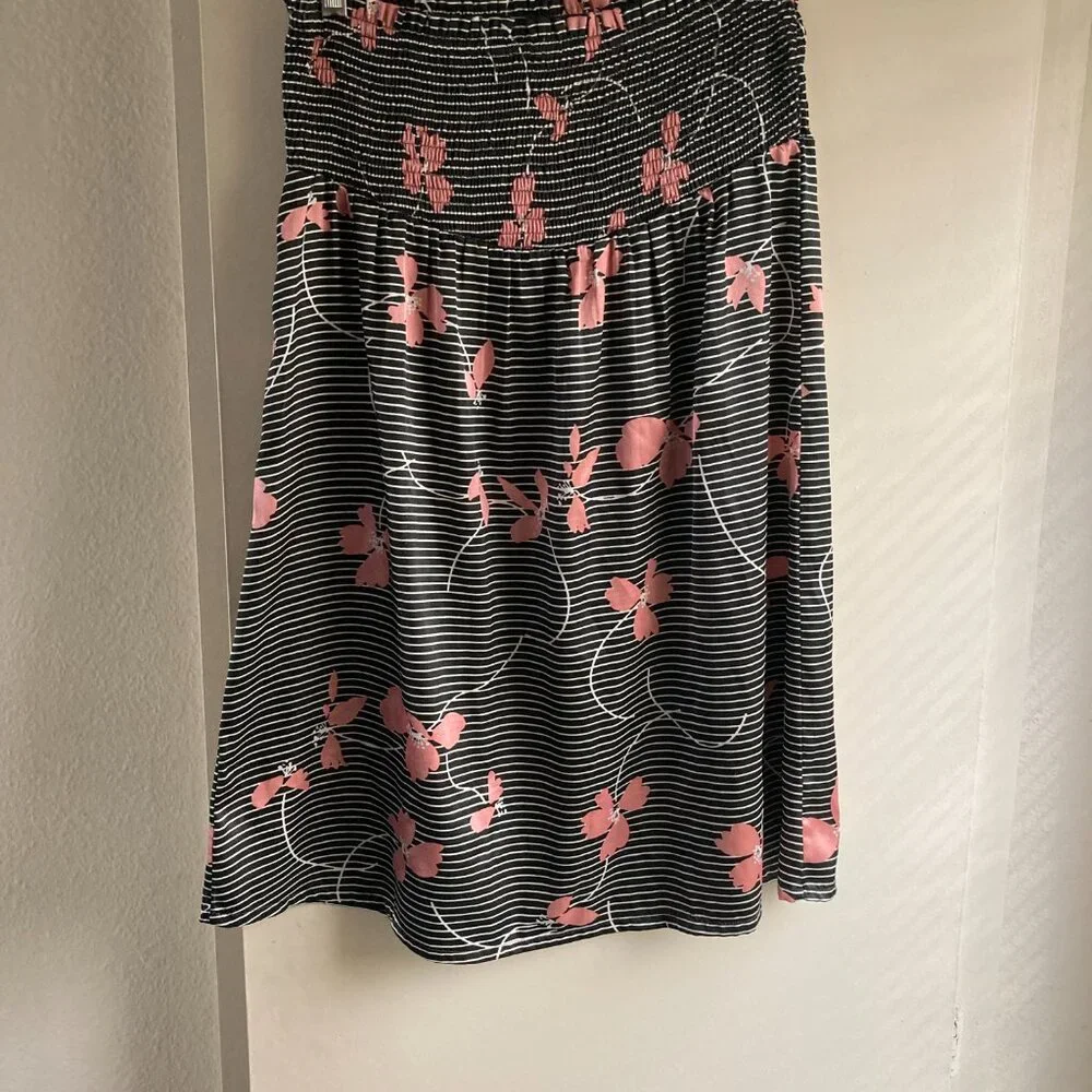 Strapless silky striped mini dress - Picture 3 of 5